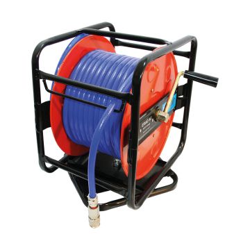 Druckluft-Schlauchaufroller drehbar mit Handkurbel