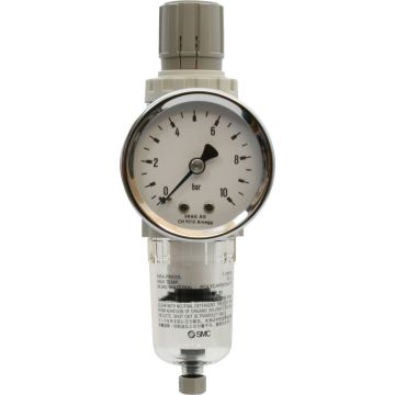 Filterregler MINI 1/4" mit Manometer / Kondensatablass manuell