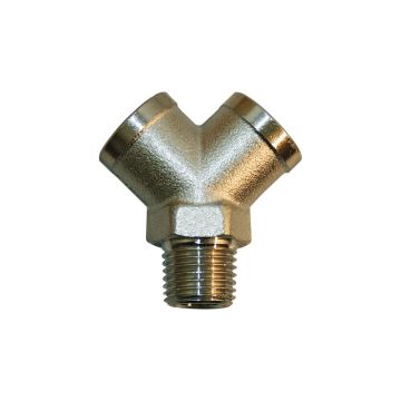 Y-Verteilstück vernickelt 1/4" Innengewinde/Aussengewinde