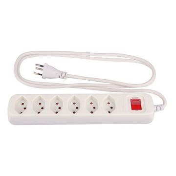 Steckdosenleiste weiss 1.5m 6xT13 längs