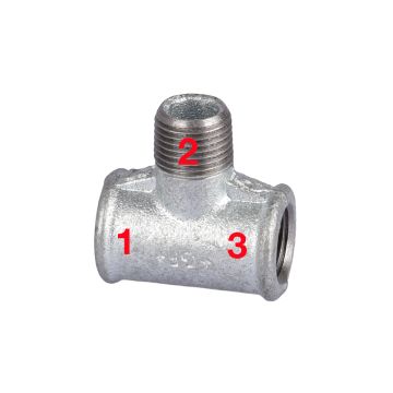 T-Stück verzinkt Nr. 133 - 1/2" IG/AG/IG