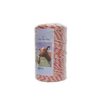 Weidezaunlitze BULLSTOP rot/weiss - Länge 200m