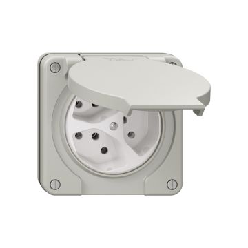 NUP Steckdose FELLER NEVO 3xT13 lichtgrau IP21