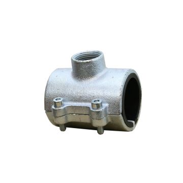 Anbohrrohrschelle GG verzinkt 21/2" - Abgang 11/2" Innengewinde