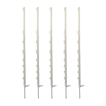 Weidezaunpfahl Kunststoff weiss Länge 150 cm mit 8 Ösen / Bund à 10 Stück