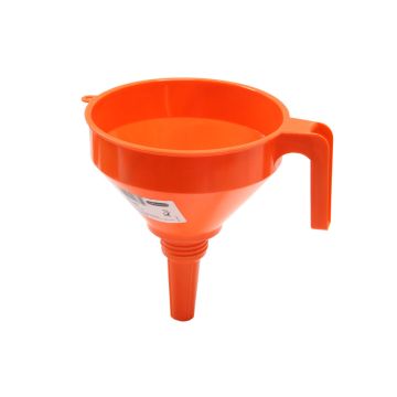 Entonnoir plastique Ø160mm orange, tamis échangeable