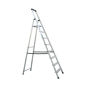 Stufen-Stehleiter ALU 1x8 Stufen (inklusive Plattform)