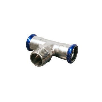 T-Stück Pressfitting Edelstahl DN28-1"AG28