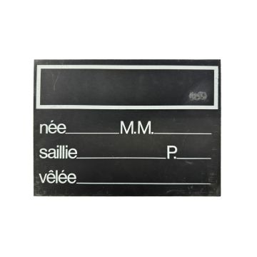 Stalltafel grau/schwarz mit weisser Schrift 25x18cm / Text Französisch