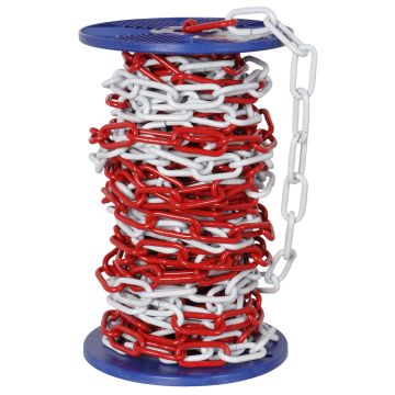 Absperrkette Stahl verzinkt rot/weiss Form C