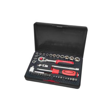 Steckschlüsselsatz TOMAC 44-teilig 1/4" 6-kant voll 1/4"