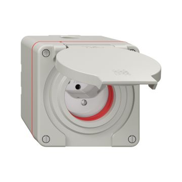 NAP Steckdose FELLER NEVO 1xT13 lichtgrau IP55 10A