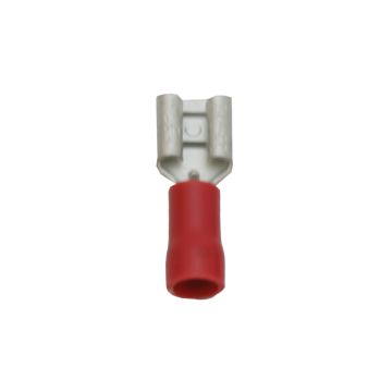 Flachsteckhülse PVC isoliert rot 0.5-1.5 mm2 