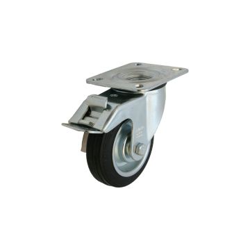 Lenkrolle mit Vollgummireifen Ø 125 mm "Stop Fix" / SF / RL