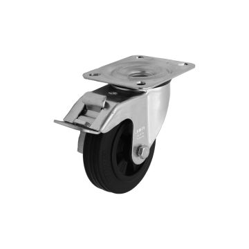 Lenkrolle mit Vollgummireifen Ø 125 mm "Stop Fix" / KF / RL