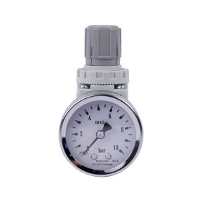 Druckregler MINI 1/4" mit Manometer Druckeinstellbereich 0.5 - 8.5 bar