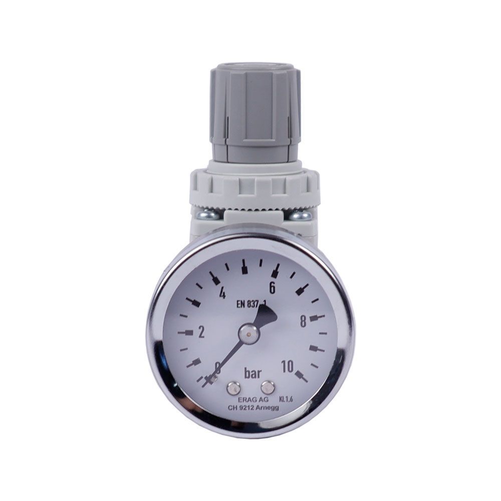 Druckregler MINI 1/4" mit Manometer Druckeinstellbereich 0.5 - 8.5 bar