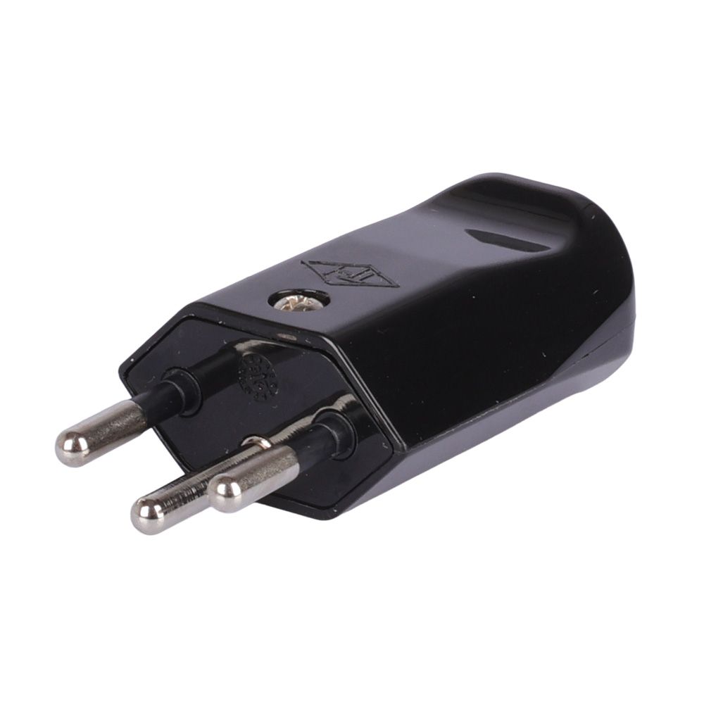 Stecker TH T12 3polig 10A lang schwarz