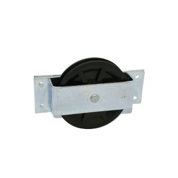 Seitenrolle Ø 100 mm Rolle Polyamid schwarz, mit Kugellager, Bügel verzinkt