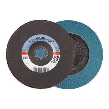 Fächerschleifscheibe 178x13x22.2 mm Korn 80 gekröpft