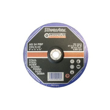 Schruppschleifscheibe Stahl 230x6x22.2 mm gekröpft