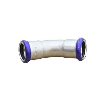 Raccord a sertir en acier coude 45° DN42 int/int
