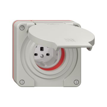 NUP Steckdose FELLER NEVO T25 lichtgrau IP55