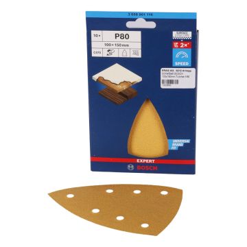 Schleifblatt BOSCH 100x150mm - 7 Löcher -  Korn 80