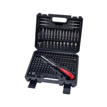 Universal-Bit-Koffer (Box) TOMAC 140-teilig voll 1/4"  25/50mm 