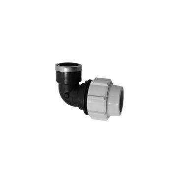 Coude à 90° PE 20x1/2" avec dérivation taraudée