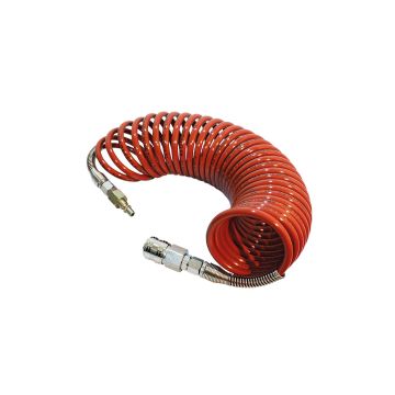 Tuyau flexible en spiral - longueur 7.5 m avec accouplement et raccord - 1/4"