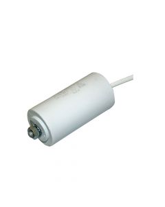 Kondensator 20uF 450VAC Kunststoff-Becher Kabel 350 mm 45x80 mm