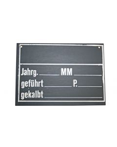 Stalltafel grau/schwarz 25x18 cm mit weisser Schrift Pavatex 3mm